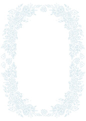 Floral illustrated wreath border