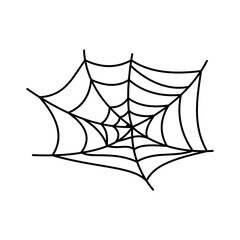 Spider web silhouette hanging for Halloween banner decorations. isolated on the background