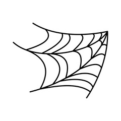 Spider web silhouette hanging for Halloween banner decorations. isolated on the background