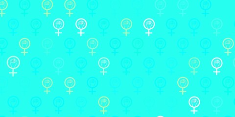 Light Green vector texture with women rights symbols.