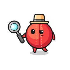 cricket ball detective character is analyzing a case