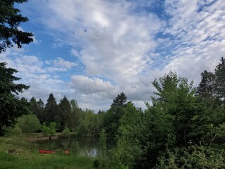 clouds over the lake