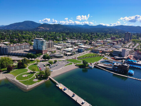 An Aerial View of Coeur d'Alene, Idaho from Lake Coeur d'Alene