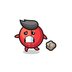 illustration of the cricket ball running in fear