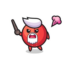 Obraz premium cute cricket ball grandpa is getting angry