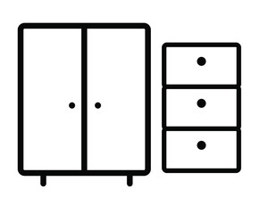 cupboard vector icon design, home furniture locker with lines. EPS 10