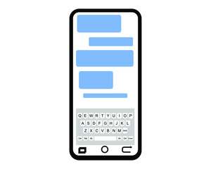 Vector design New chat message notification on mobile phone flat design message bubble on screen, chat on mobile