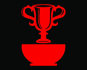 vector design of the cup and bowl symbol logo icon for the food product stamp label logo where the restaurant canteen with the company philosophy to be a winner. icon design can be edited as needed