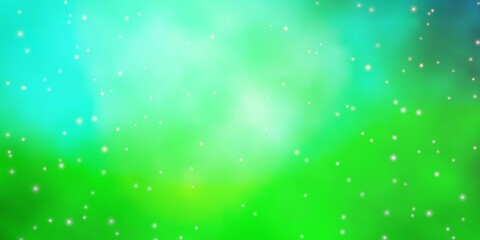 Light Green vector background with colorful stars.