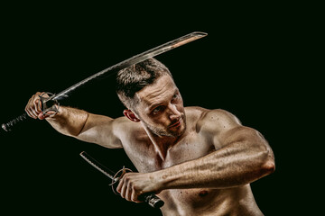 Man with katana sword 