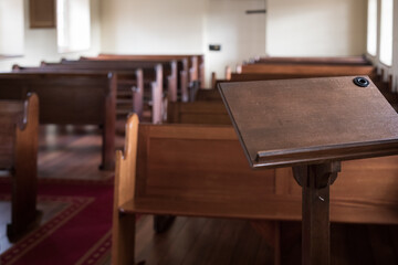 Old church timber lecturn pray religion holy 
