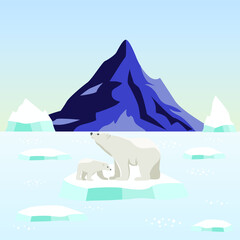 Background with the theme Save our Earth with a polar image vector design illustration 04