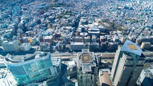 横浜タイムラプス　2012年　みなとみらいから望む　富士山と横浜全景