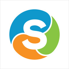 Initial letter S logo designs. Letter S Colorful vector logo design template