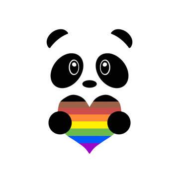 Pride Rainbow Heart Panda