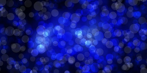 Dark BLUE vector pattern with circles.