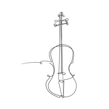 Vector violin line art for -logo, -poster, flyer design