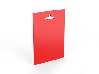 Blank mobile sim card hang tab packaging template, 3d render illustration.
