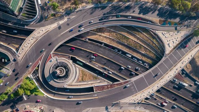 Aerial Drone Hyperlapse in Mexico City Reforma avenue 