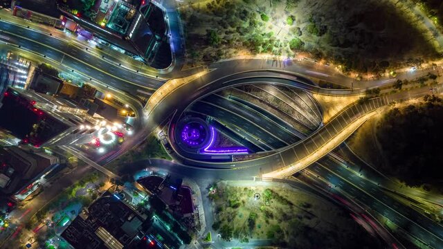 Aerial Drone Hyperlapse in Mexico City Reforma avenue 