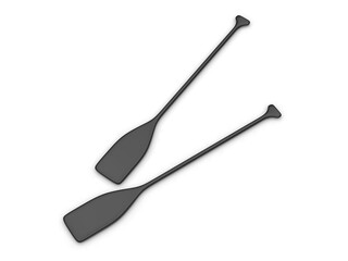 Canoeing Kayaking Paddle Mockup, 3d render illustration.