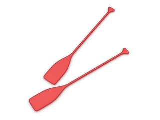 Canoeing Kayaking Paddle Mockup, 3d render illustration.