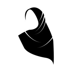 Beautiful Muslim woman in hijab fashion silhouette vector