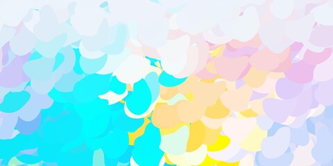 Light blue, yellow vector backdrop with chaotic shapes.