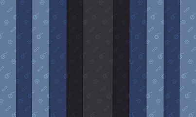 Striped blue background / cat pattern