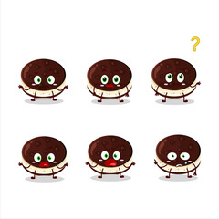 Cartoon character of chocolate dorayaki with what expression