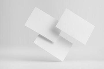 front view of 3 white business card