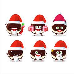 Santa Claus emoticons with chocolate dorayaki cartoon character
