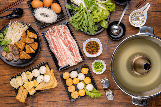 Chinese Hot pot, also known as soup-food or steamboat, is a cooking method that originates from China, prepared with a simmering pot of soup stock at the dining table