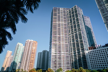 Fototapeta na wymiar skyscrapers miami Florida usa Brickell urban real state 
