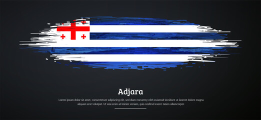 Happy national day of Adjara with watercolor grunge brush flag background