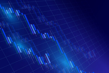 modern trading background creative forex or cryptocurrency chart on blue wallpaper for financial investment or Economic trends business idea and all artwork design. vector illustration