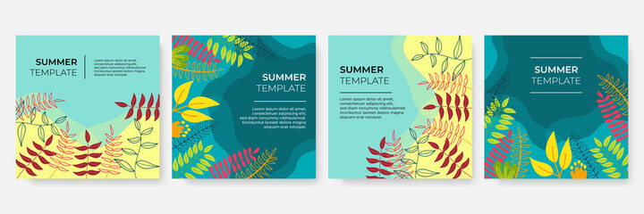 Collection of abstract background designs, summer sale, social media promotional content. Vector illustration