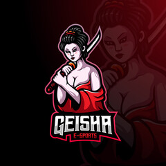 Fototapeta na wymiar Geisha Mascot Logo for eSports, Gaming or Team