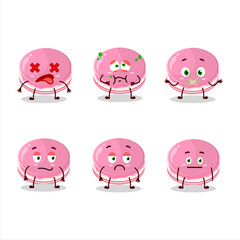 Strawberry dorayaki cartoon character with nope expression