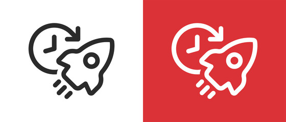 Vector icon of speech flying spaceship.