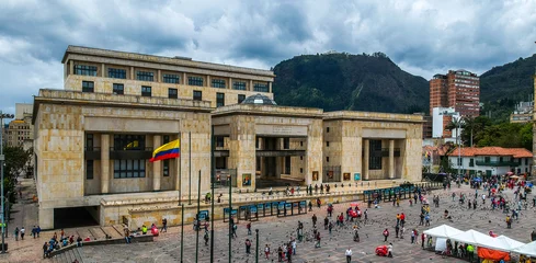 Fototapeten Justizpalast Bogota City, Drohnenansicht © pabloacruz