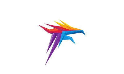 Obraz na płótnie Canvas dragon logo with colorful 3D view