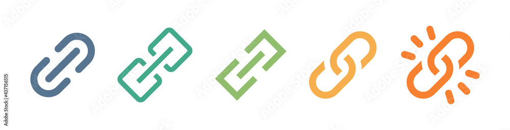 Poster Internet URL or webpage url link icons set.