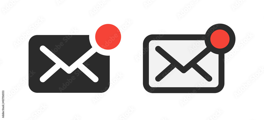 Aufkleber New mail message notification vector icon.