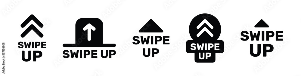 Poster Swipe up icons set vector isolated on white background
