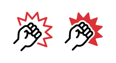 Fist violence icon. Vector illustration