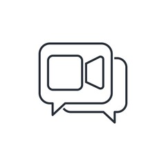 Naklejka premium Video conferencing. Vector linear icon isolated on white background.