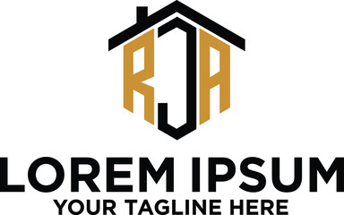 Initial RJA Letter Home logo design