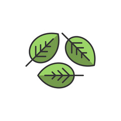 Obraz premium Three leaves eco recycle icon. isolated on white. Vector illustration