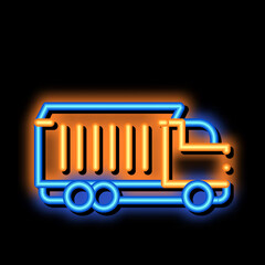 Agricultural Cargo Truck neon light sign vector. Glowing bright icon transparent symbol illustration